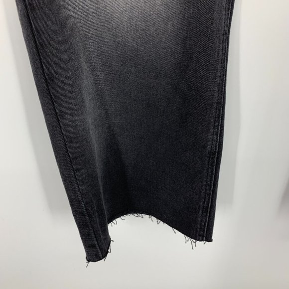 Old Navy Jeans Flare Ankle High Rise Gray Slim Pocket Raw Hem NWT - Picture 6 of 10